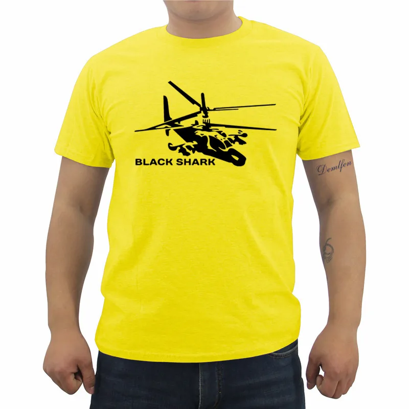 Новая Черная футболка с принтом акулы летняя Мужская хлопковая коротким рукавом