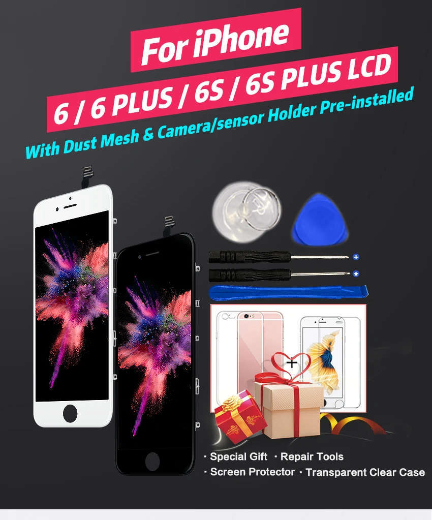 Класс AAA+++ для iPhone 6 6S 7 8 Plus lcd с 3D сила кодирующий преобразователь сенсорного экрана в сборе для iPhone 5 5S дисплей без битых пикселей