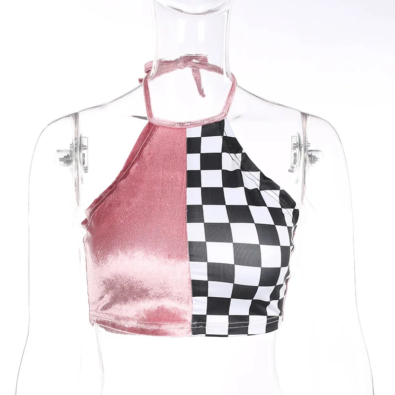 Летняя женская бархатная майка с лямкой на шее 4 модели|Майки| |