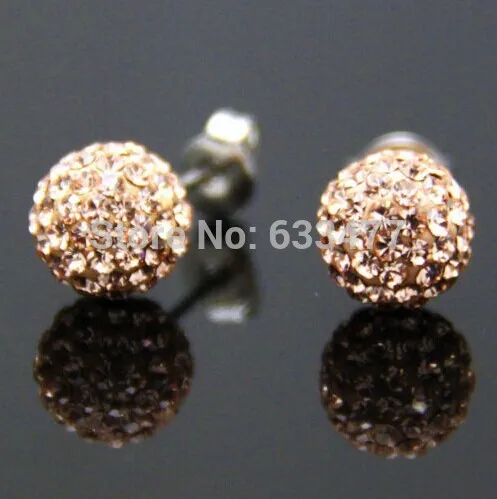 MZ03K02 19 цветов 10ММ Shamballa Бренд Сережки ввиде Диско Шара Shamballa Серьги из кристалов Украшения для Женщин - Окраска металла: MZ03K02