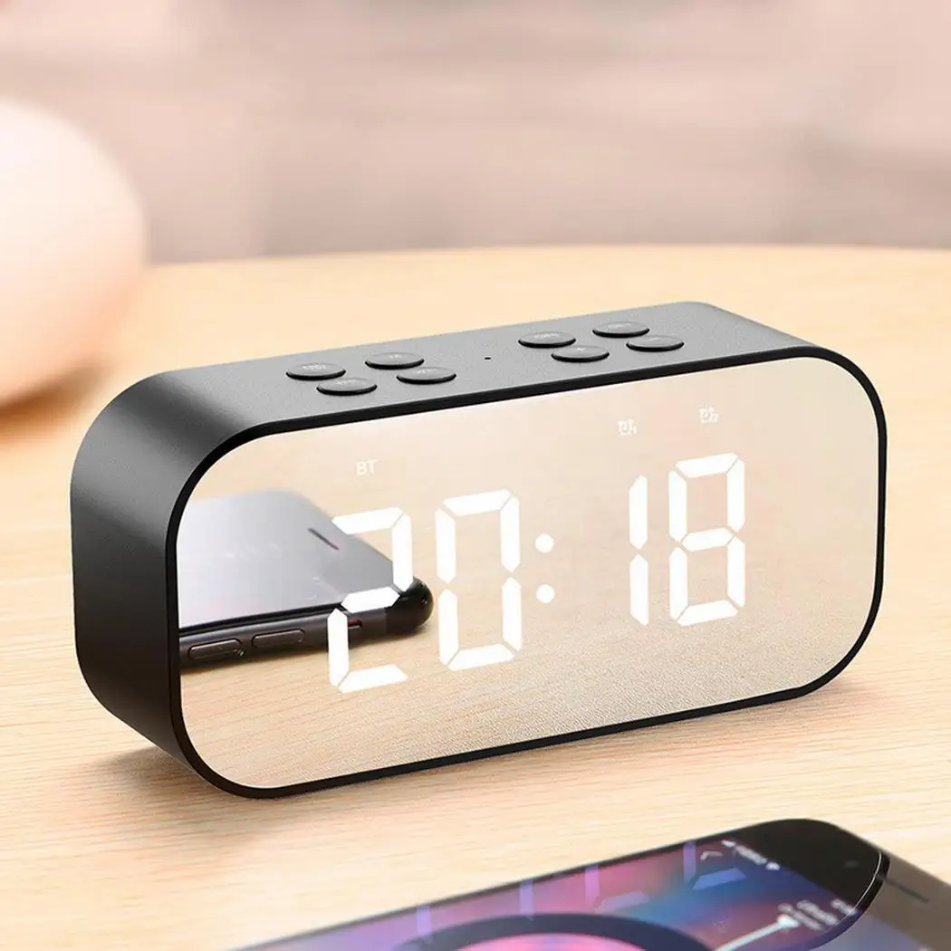 Светодиодный цифровой будильник беспроводной динамик 5 Вт Bluetooth стерео