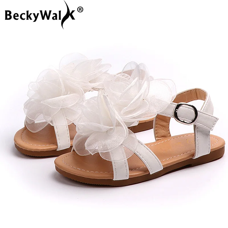 BeckyWalk/Летнее платье принцессы обувь для девочек большой кружевное с цветочным
