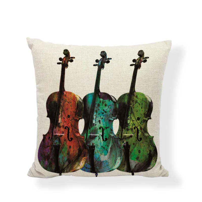 Красочные Музыкальные инструменты узорчатый чехол Личность гитары скрипки