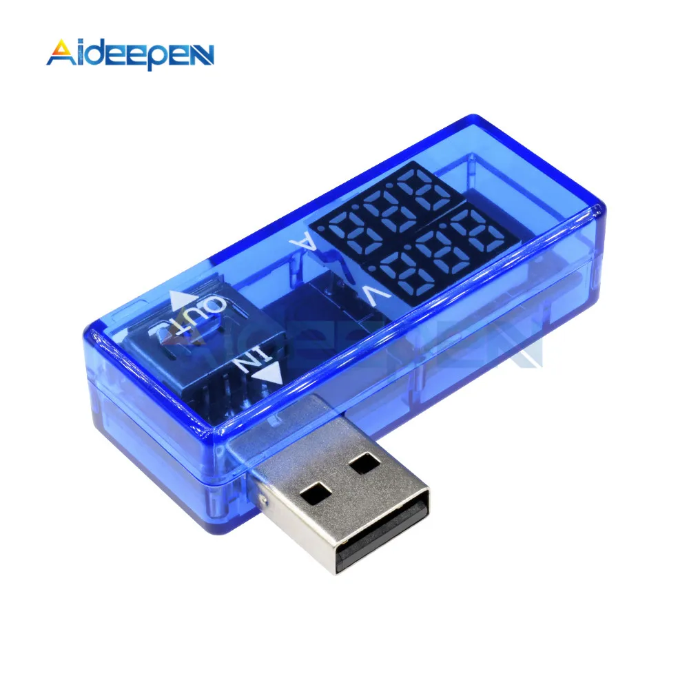 Мини 5 в двойной цифровой вольтметр Амперметр Красный Синий USB измеритель