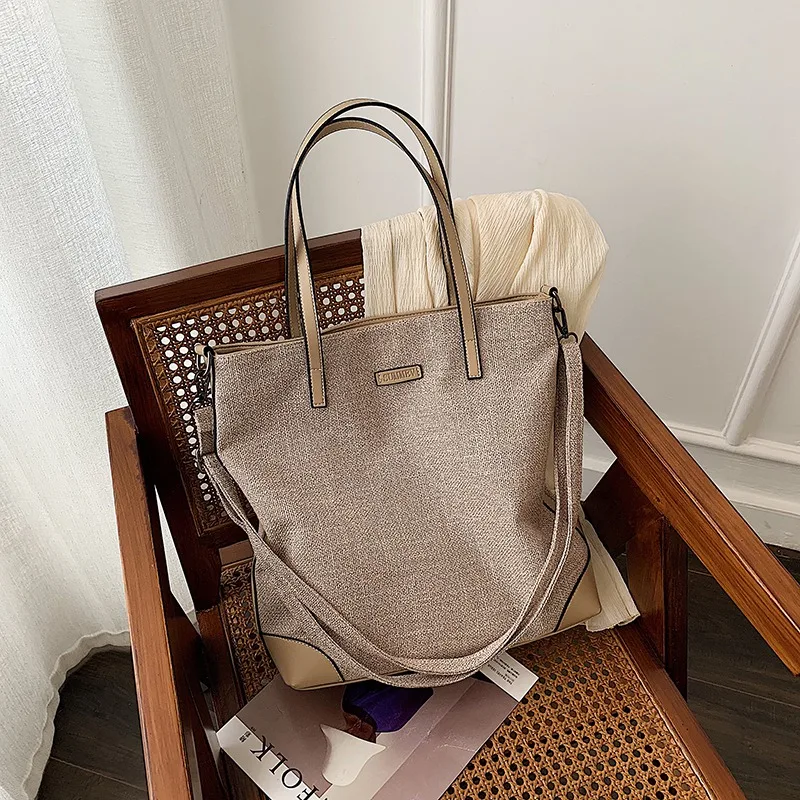 Модная женская большая сумка хозяйственная художественная холщовая