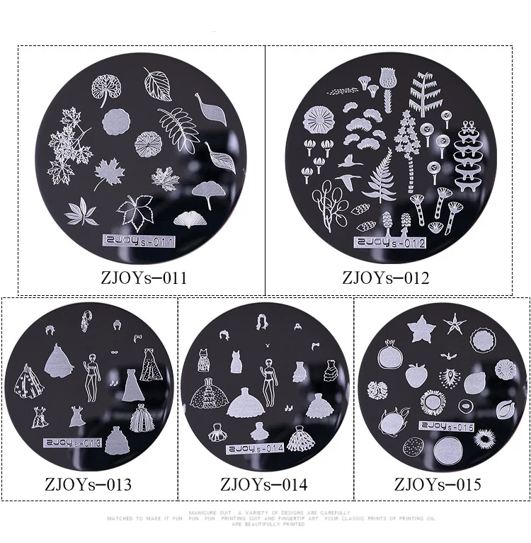 Zjoys пластины для стемпинга ногтей модный цветок прямоугольной формы животного
