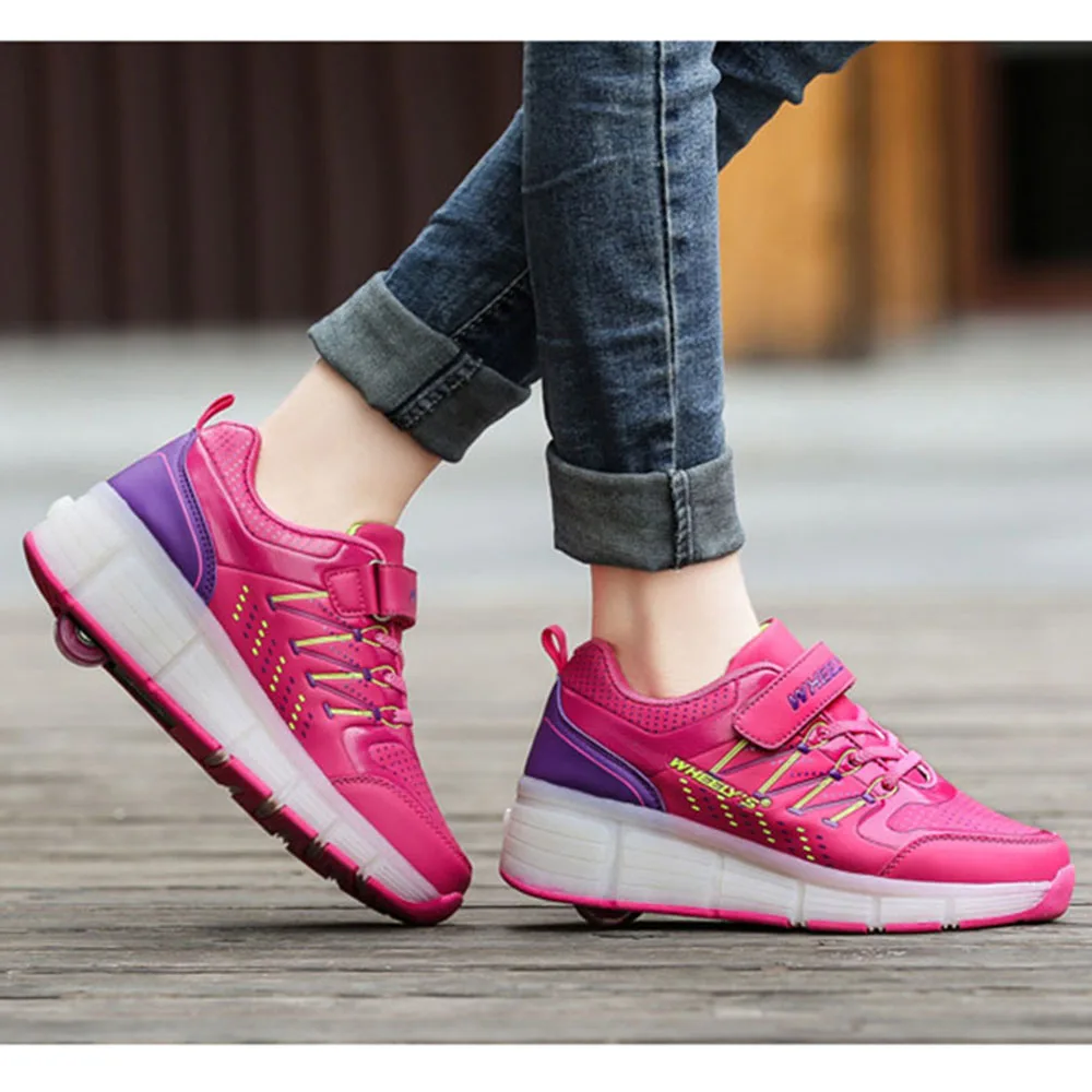 Детские светящиеся кроссовки светодиодная обувь для роликовых коньков