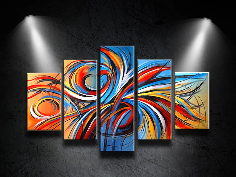

Modern 100%Hand-painted Art Oil Painting 5pcs/set Abstract on Canvas For Living Room Home Decoration (Free shipping)