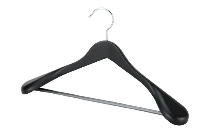 Black color Hangerlink экстра-широкие плечики для костюма, деревянные вешалки для одежды для коллекции шкафа, ретро отделка(5 шт./лот - Цвет: Black color