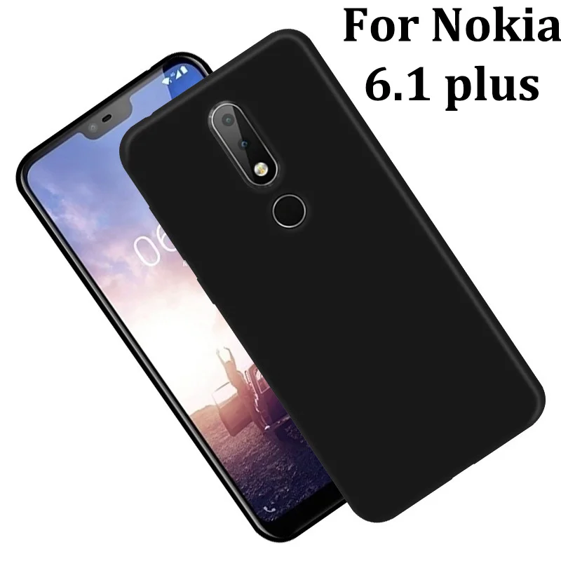 Чехол для Nokia 6 1 plus черный мягкий силиконовый чехол Nokia6.1plus телефона защитный