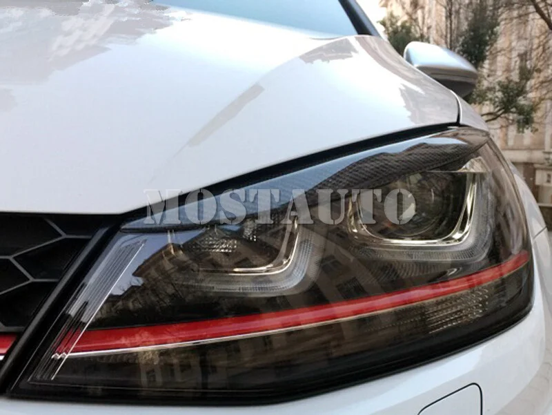 Для Volkswagen Golf 7 GTD Mk7 углеродное волокно фара глаз крышка бровей Обложка 2013- 2 шт