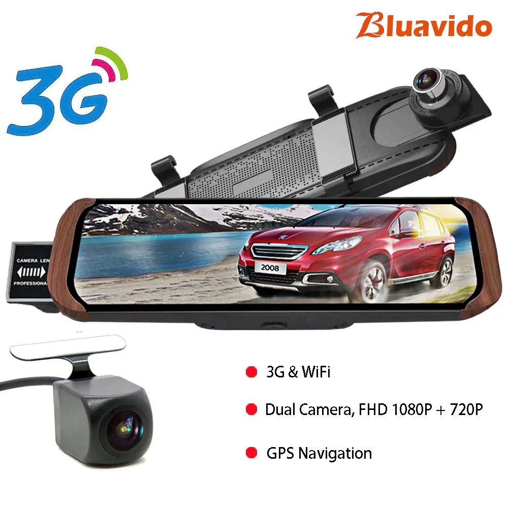 3G-without-ADAS Bluavido 1" 4G Android gps навигация ADAS Автомобильное зеркало заднего вида видео регистратор Full HD 1080P автомобильная камера DVR WiFi BT 4,0 видеорегистратор - Название цвета: 3G-without-ADAS