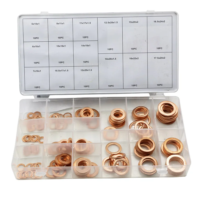 Аксессуары 150 шт Высокая твердость латунные плоские шайбы уплотнительное кольцо