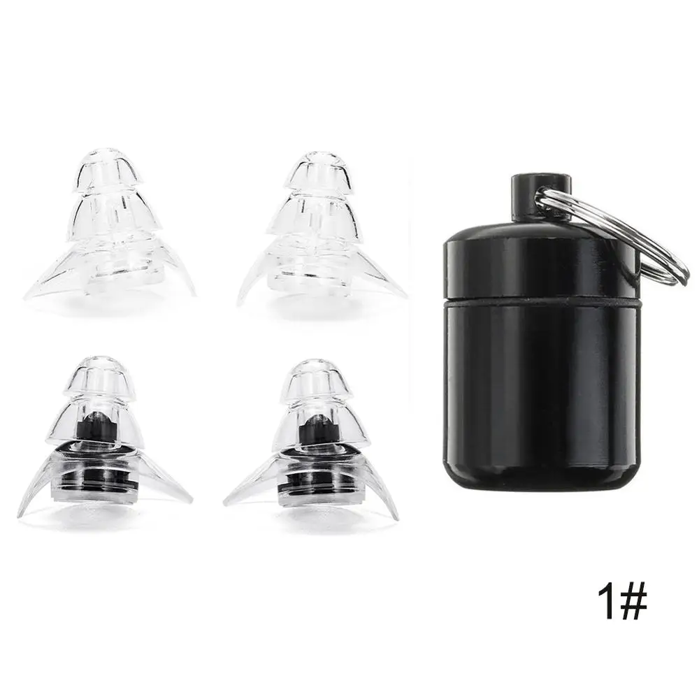 Black and Clear 2 пары шумоподавления беруши с чехол для переноски Защита слуха беруши для сна исследование концертный мотор Спорт - Цвет: Black and Clear