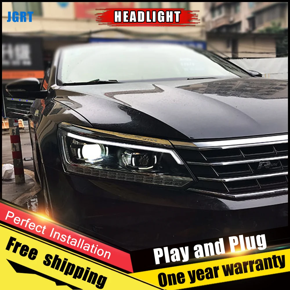 2 шт. светодиодный льные светодиодные фары для vw Passat 2011 2017 ные DRL двухлучевые H7 HID