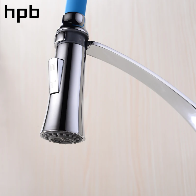 HPB хромированный полированный резиновый гибкий выдвижной кухонный кран