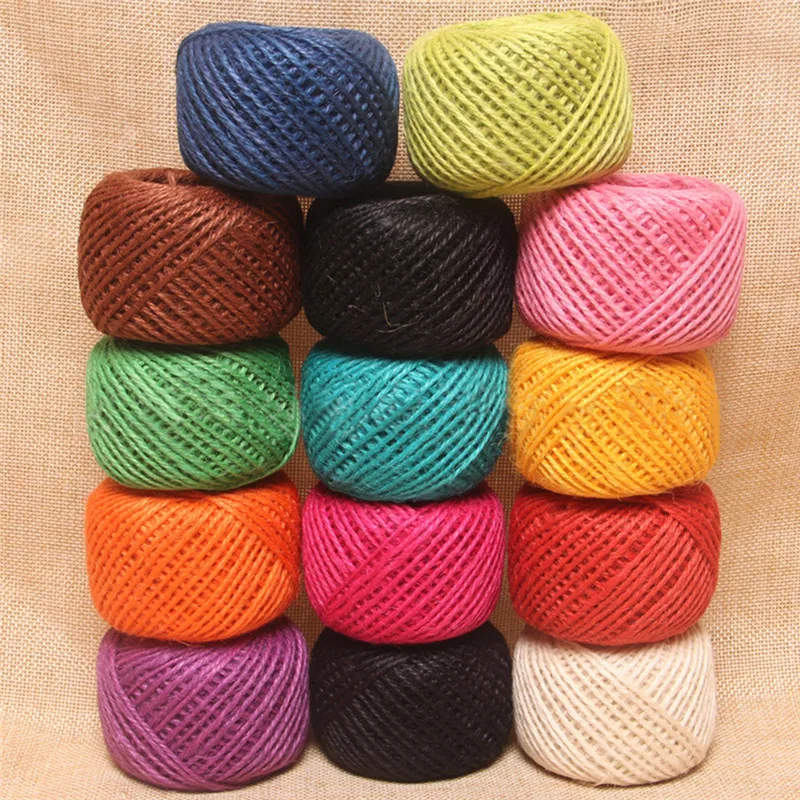 50 м/рулон цветной каркас стены пеньковый Канат Экологичные окрашенные DIY ручной