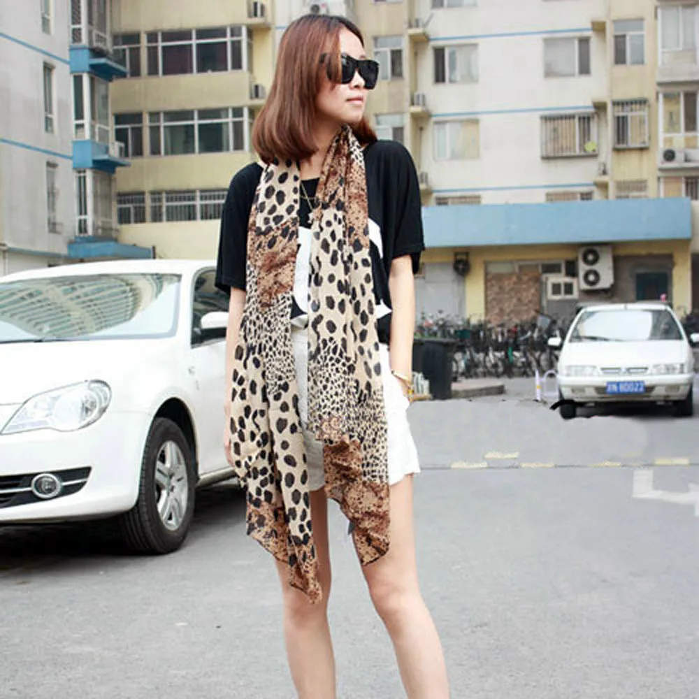 Весенние кофейные черные квадратные шарфы с леопардовым принтом новый дизайн