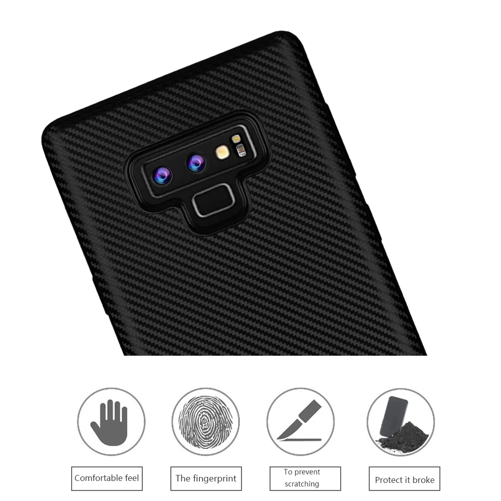 Для Samsung Galaxy Note 8/Note 9 чехол Модный тонкий мягкий из углеродного волокна ТПУ