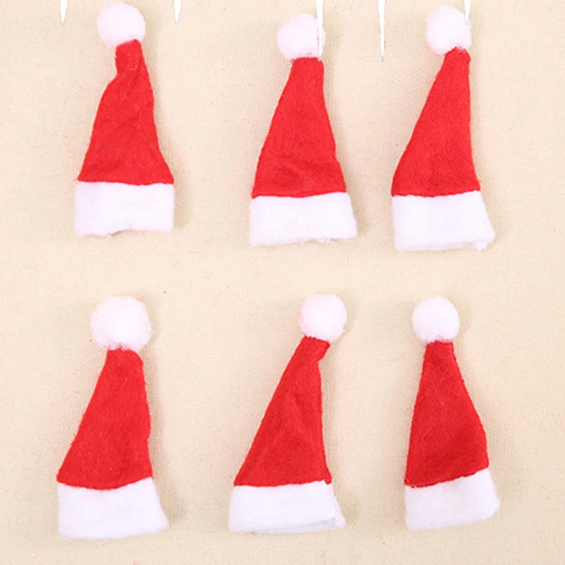 30 шт. Мини Санта Клаус шляпа рождественские украшения для дома Рождество