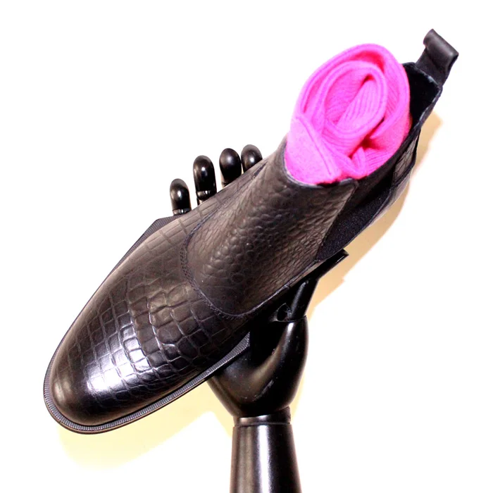 Мужские ботильоны с геометрической подошвой черные ботинки челси ручной работы