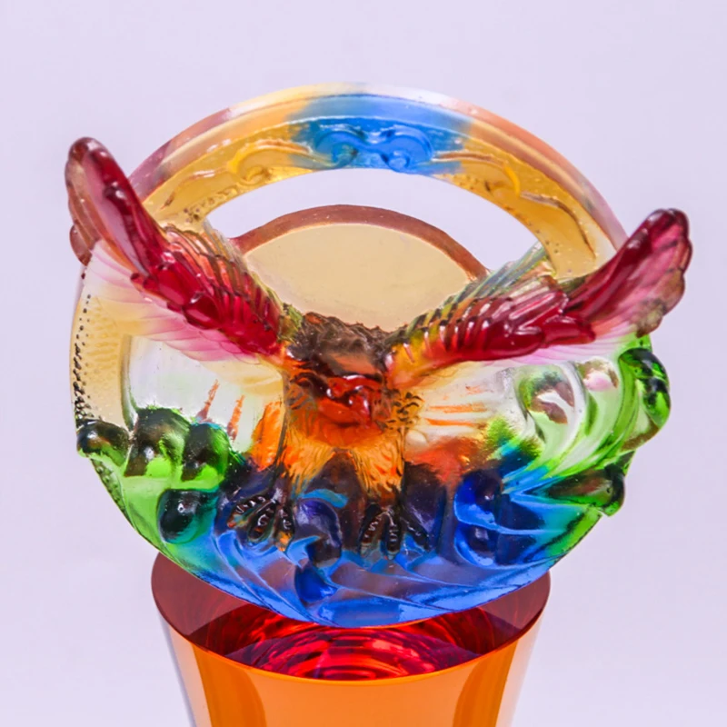 Customized Fantasy Eagle Stars Motion Superior Achievement Victory Honour Best Employee Glaze Column Trophy Cup Award Souvenir | Спорт и