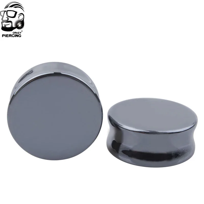 Расширитель ушей туннели из гематита для пирсинга ювелирные изделия
