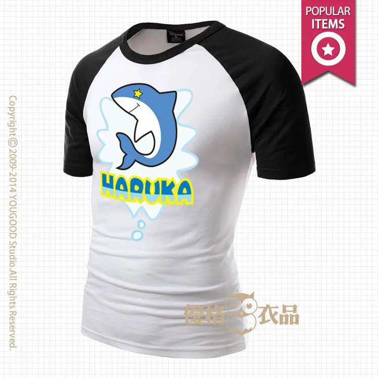 Iwatobi swim club, костюм для косплея Рей рюгазаки, костюм для косплея Нагиса Хадзуки, футболка унисекс - Цвет: Синий