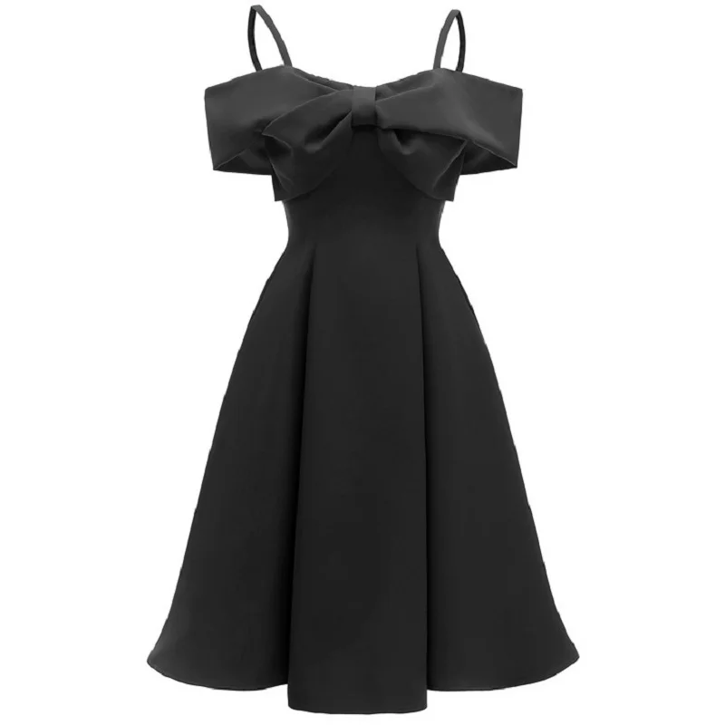 

Womens Dresses New Arrival 2022 Summer Solid Color Bohemian Spaghetti Strap Dress Loose Size Backless Midi Dress Elegant Evening