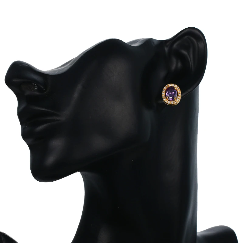 Модные милые фиолетовые серьги EMMAYA с фианитами для женщин детей девочек