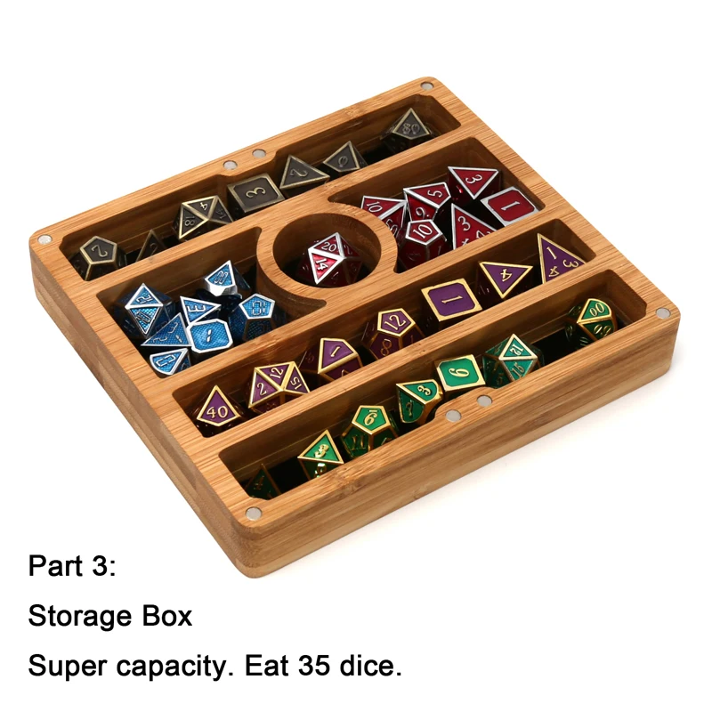 Chengshuo dnd башня для игральных костей набор коробка складные бамбуковые кубики для хранения Индивидуальные Магнит адсорбции лоток Подземелья и Драконы настольные игры
