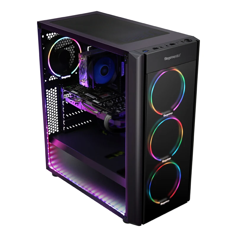 Kotin A9 Ryzen 5 2600 Hexa Core игровой ПК настольный GTX1060 5 Гб GPU 120 ГБ SSD 8 Гб ram компьютер 4 вентиляторы RGB для PUBG классный Настольный ПК