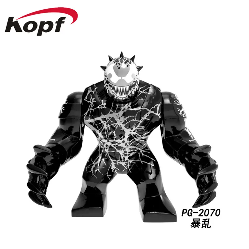 Строительные блоки Супер Герои большой размер танос халкбастер Веном Грут Aleskse Riot Clayface фигурки Детские модельные игрушки PG8242