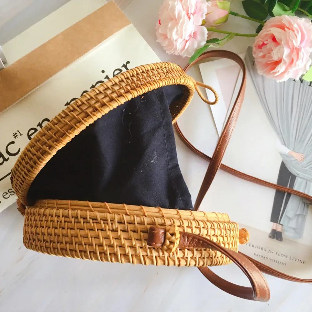 Дропшиппинг 2018 круглый ротанга сумки летняя сумка пляжные для Для женщин ручной