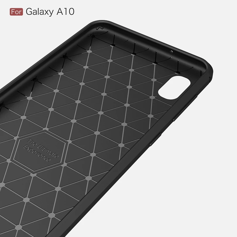 Чехол для Samsung Galaxy A10 из углеродного волокна противоударный мягкий ТПУ Матовый