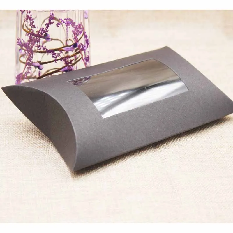 color as pic DIY большая подарочная коробка pilllow с прозрачным ПВХ окном. Товары дисплей подушки окно коробка. Бумажная Подарочная ПВХ коробка окна 20 шт - Цвет: color as pic