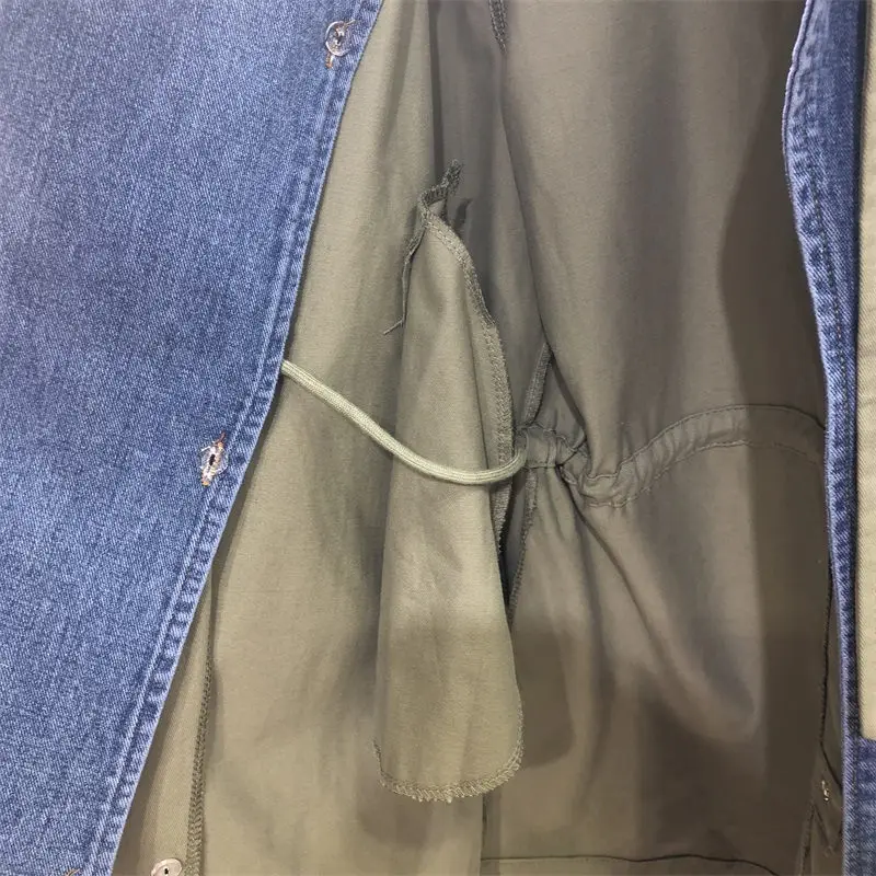 Plus Size Jacket Female Korean Style 2019 New Spring Fashion Casual Cotton Women Denim Splice Zipper Clothing f1165 | Женская одежда