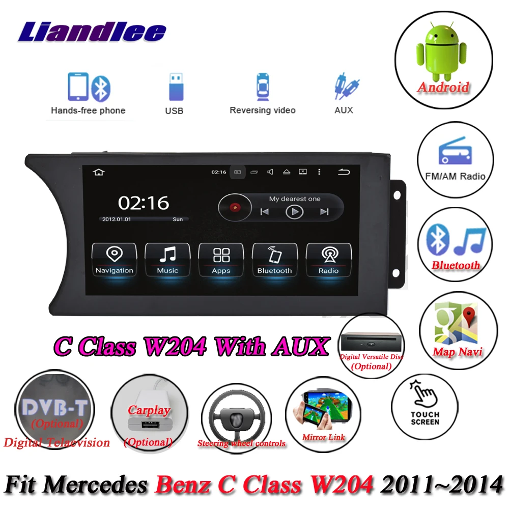 Liandleeавтомобильный Android Системы для Mercedes Benz C Class W204 2011~ Радио DVD плейер AUX gps-навигатор Экран мультимедиа