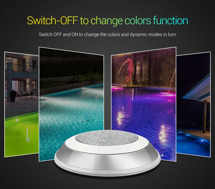 [Seven Neon] 12В/DC12-24V настенный IP68 Подводный 15 Вт RGB + CCT LED с регулируемой яркостью 1100лм