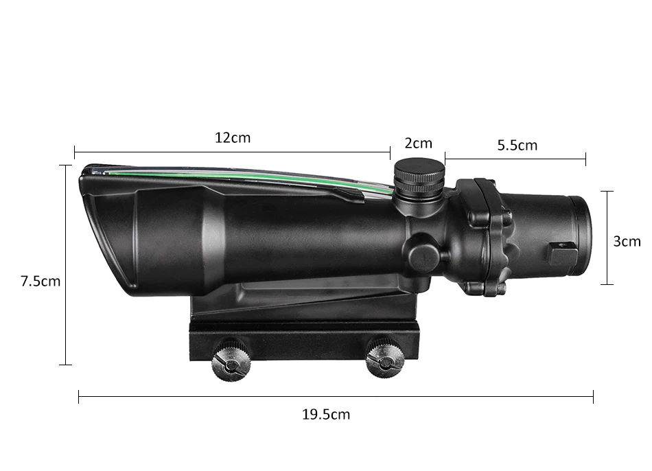 ACOG 5x35 двойной подсветкой шеврон Красный Зеленый Крест оптоволоконный прицел Охота прицел Сетка Тактический винтовка Оптический прицел