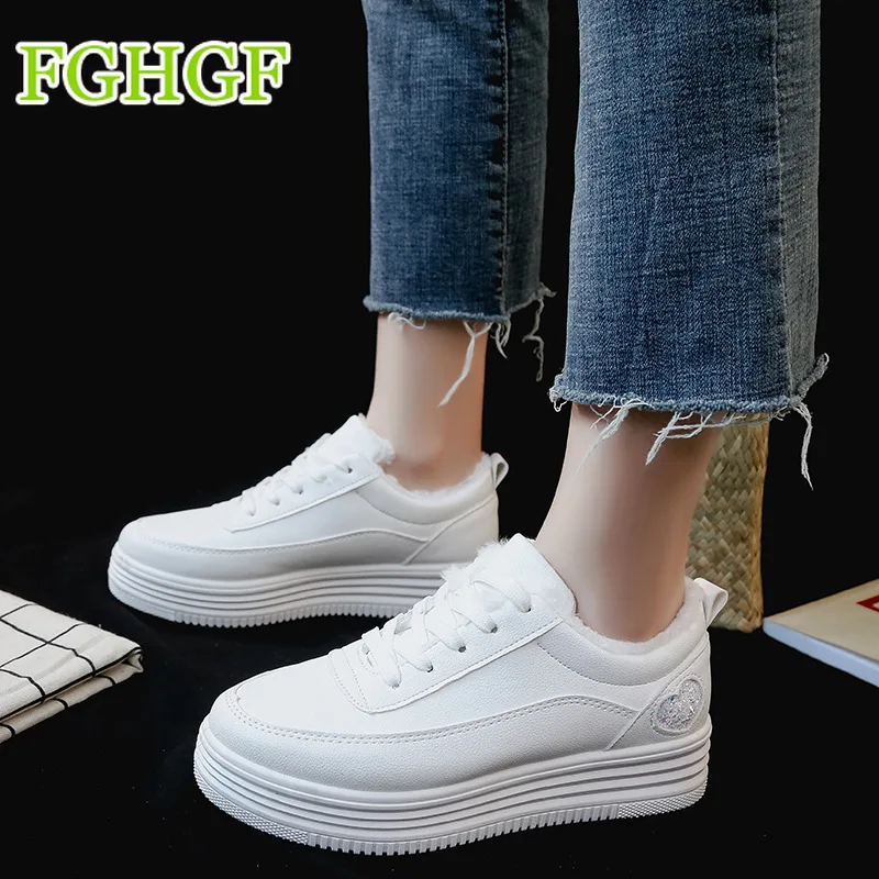 Женские зимние ботинки кроссовки мех 2019 теплая хлопковая обувь на зиму Женская