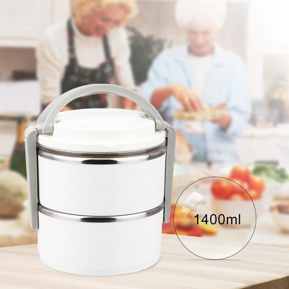 1400 мл двухслойная японская коробка Bento из нержавеющей стали градиентный цвет