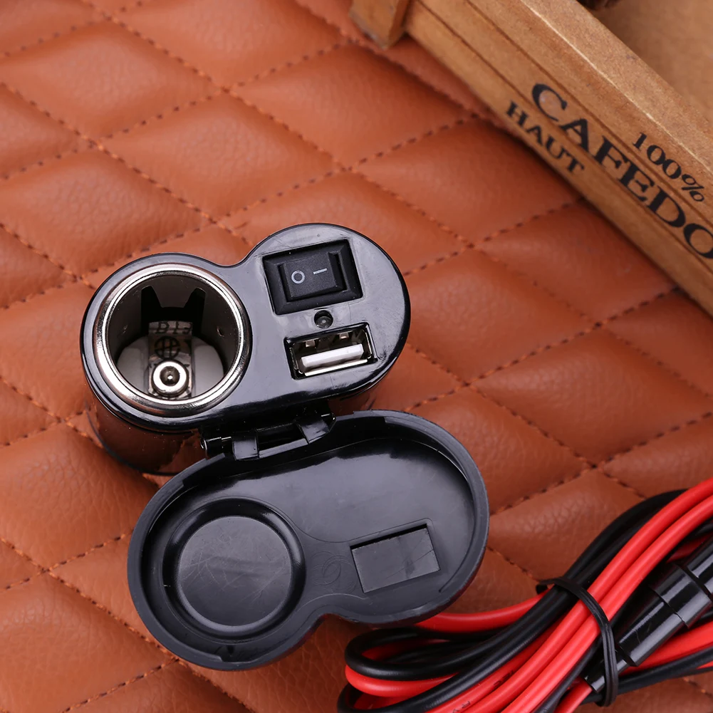 Новый 12V 24V мотоцикл Скутер Руль USB Зарядное устройство Водонепроницаемый синим