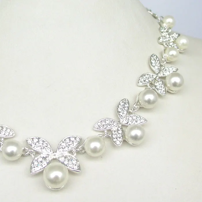 SAF-корейский стиль свадебные ювелирные изделия белая бабочка в форме кристалла