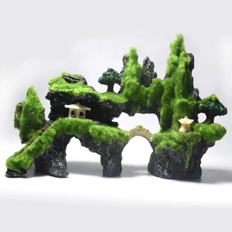 Rockery L Милый аквариум Lanscape Декор Искусственный Moiuntain Рок Пещера для аквариума декор@ LS - Цвет: Rockery L