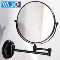 bathroom mirror black cosmetic mirror wall mounted stainless steel 8 inch round folding make up mirror magnifying vanity 2 face