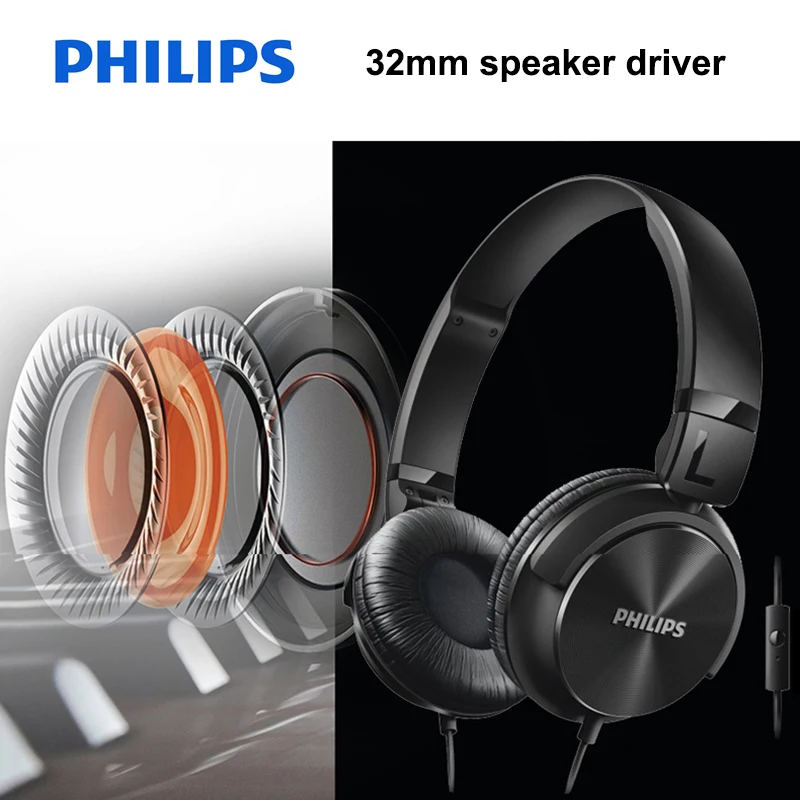 Наушники Philips SHL3065 с шумоподавлением микрофоном и повязкой на голову дизайн для