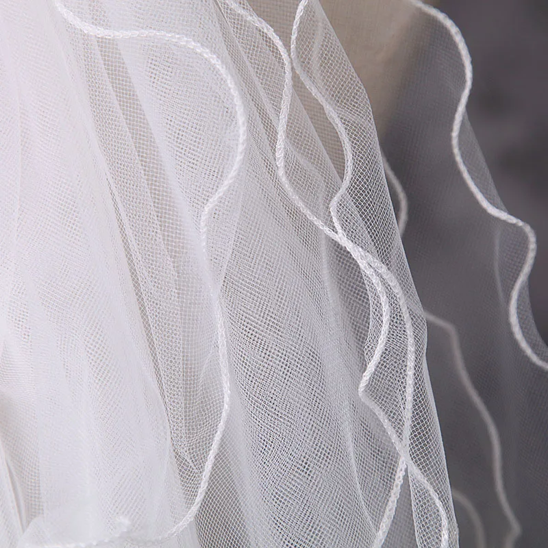 Белая/Слоновая свадебная фата GETNOIVAS Многослойная с бантом и расчески Длинная