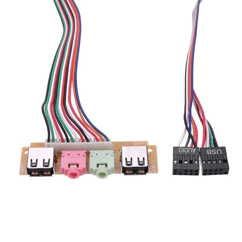 Чехол для компьютера с двумя портами USB 2 0 передняя панель аудиопорт микрофон
