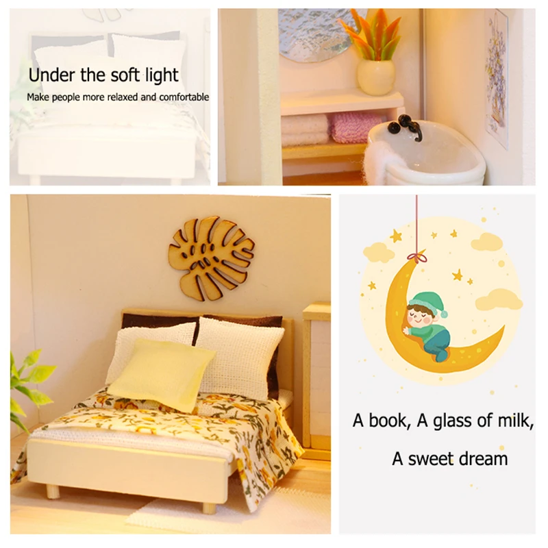 Кукольный дом Миниатюрный домик с комплектом мебели деревянный миниатюрные